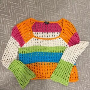 Wild Fable Multicolor Crochet Sweater